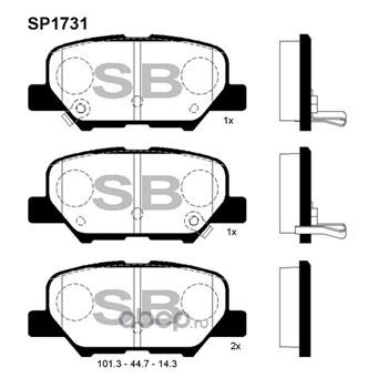 Sangsin brake SP1731 Колодки тормозные задние