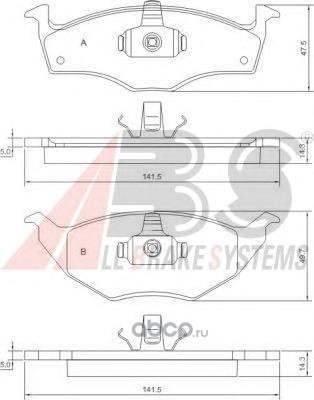 Abs 37238 Комплект тормозных колодок, дисковый тормоз
