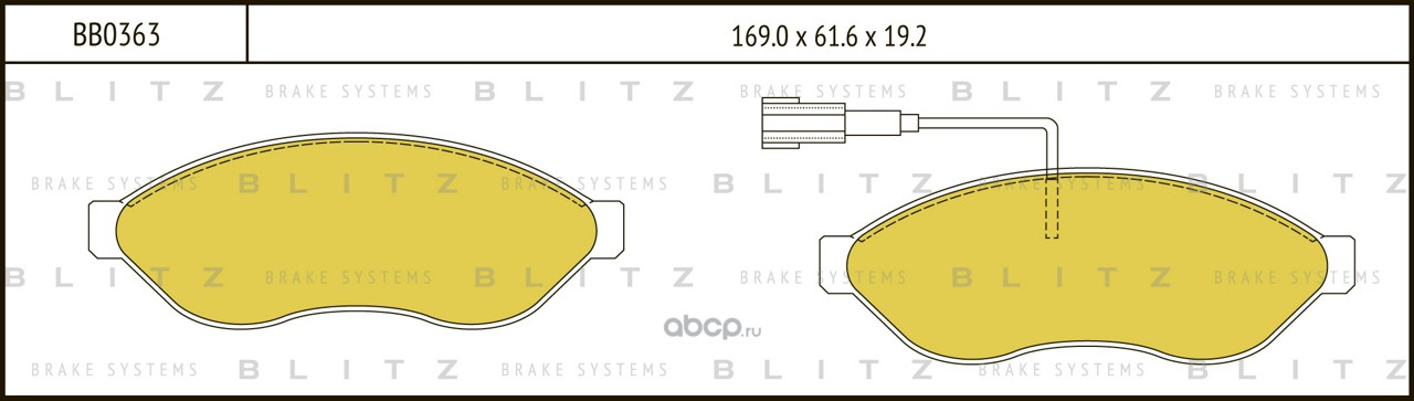 Blitz BB0363 Колодки тормозные дисковые передние