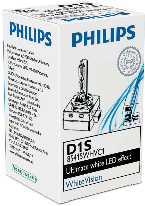 Philips 85415WHVC1 Лампа D1S 85V (35W) Xenon WhiteVision, 1шт. картон