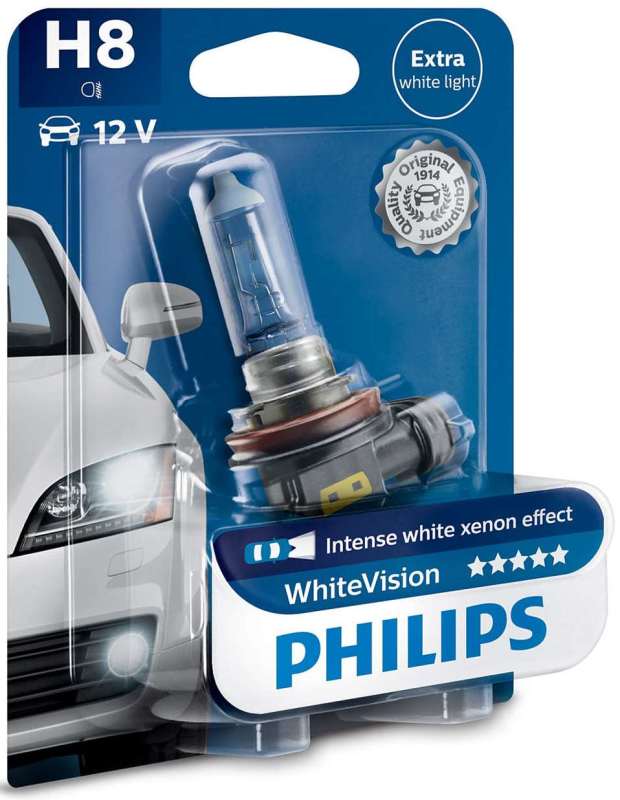 Philips 12360WHVB1 Лампа H8 12360 WHV 12V 35W PGJ19-1          B1