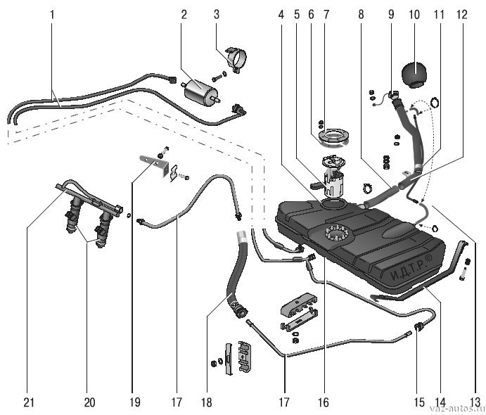 Патрубок подачи топлива лада ларгус