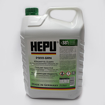 Hepu P999GRN005 Антифриз Coolant G11 концентрат зеленый 5 л