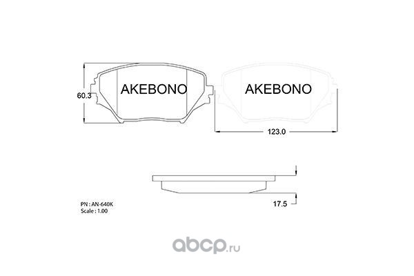 Akebono AN640K Колодки тормозные дисковые передние