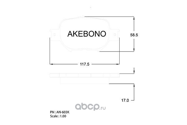 Akebono AN603K Дисковые тормозные колодки