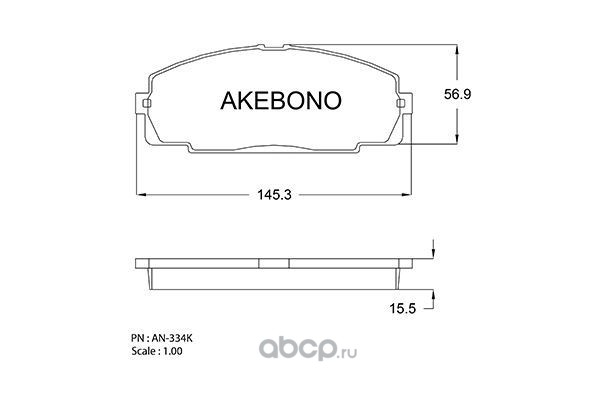 Akebono AN334K Дисковые тормозные колодки