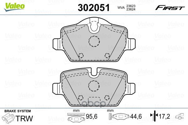 Valeo 302051 Комплект тормозных колодок, дисковый тормоз