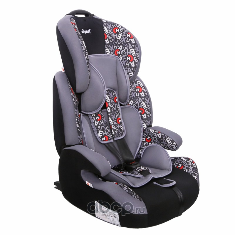 Siger KRES0480 Детское автомобильное кресло SIGER ART &quot;&quot;Стар ISOFIX&quot;&quot; алфавит, 1-12 лет, 9-36 кг, группа 1/2/3
