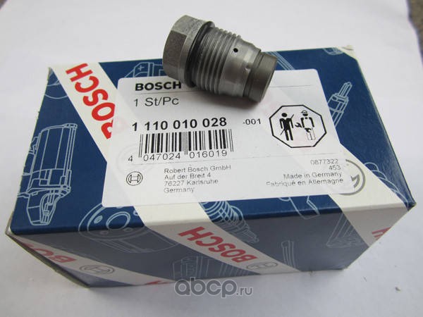 Bosch 1110010028 Клапан ограничения давления топлива MITSUBISHI/KAMAZ/GAZ mot.Cummins 2,8TD 1110010028