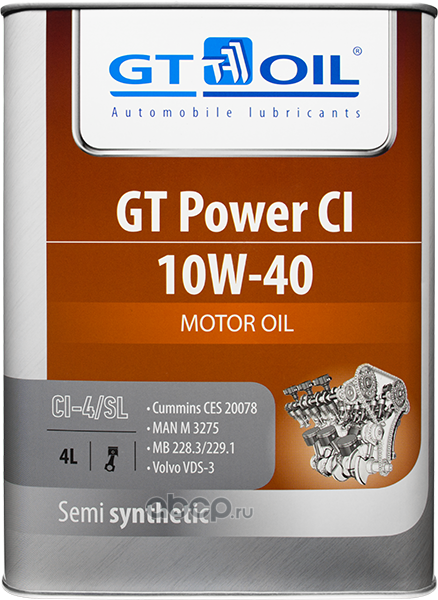 GT OIL 8809059407523 Масло моторное полусинтетика 10W-40 4 л.