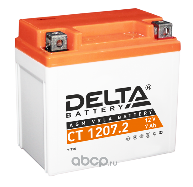 Батарея аккумуляторная 7Ач 130А 12В обратная полярн. CT12072