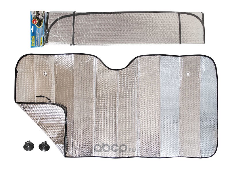 DOLLEX SD157 Шторка солнцезащитная на лобовое стекло 145 х 70 см &#039;SILVER&#039; двухсторонняя фольга