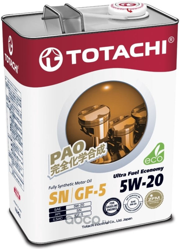 TOTACHI 4562374690660 Масло моторное TOTACHI Ultra Fuel 5W-20 синтетика 4 л.