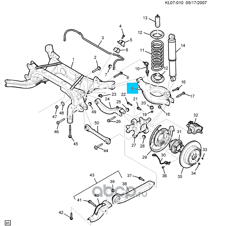 Задняя подвеска шевроле каптива с140 схема