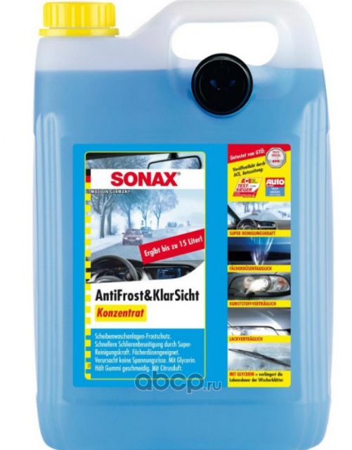 Sonax 332505 Концентрат зимнего стеклоомывателя ""Чистый обзор"", 5л