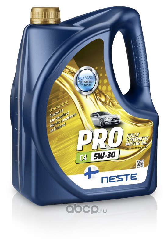 NESTE 117445 Масло моторное NESTE Pro C4 5W-30 синтетика 5W-30 4 л.