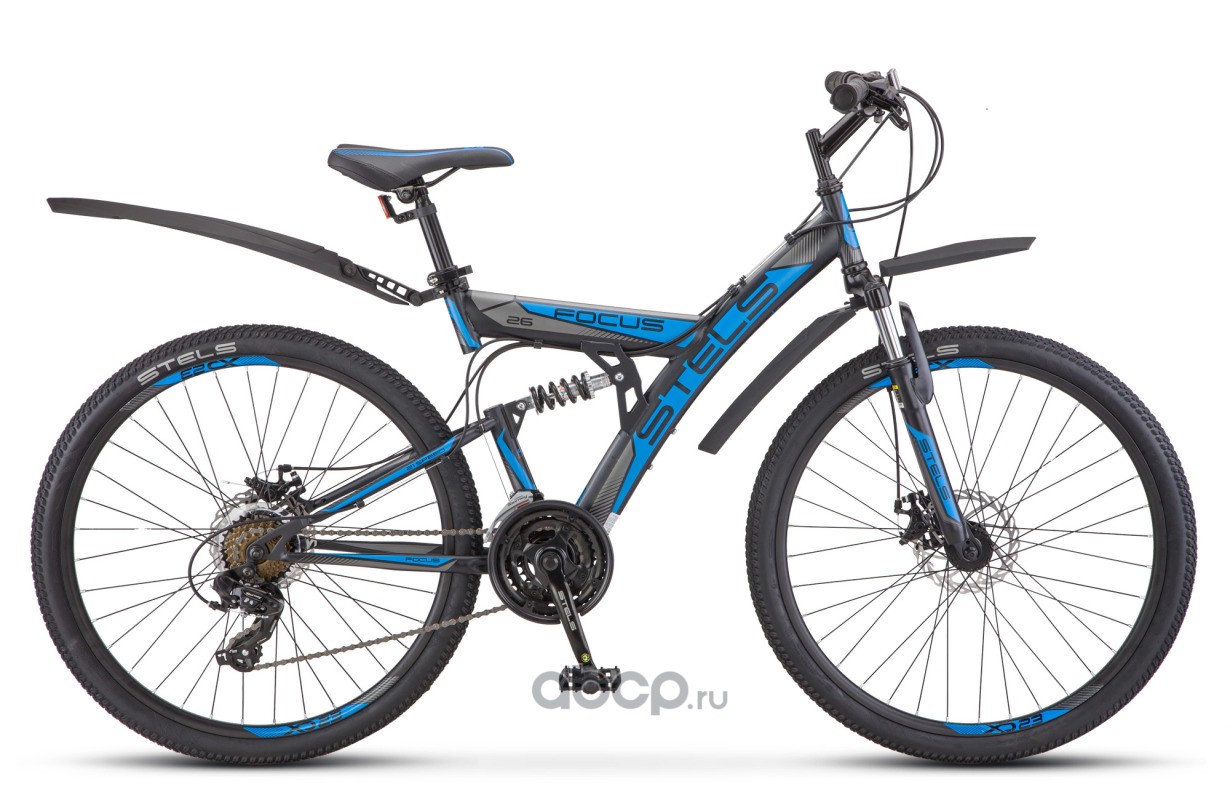 Stels LU075947 Велосипед 27,5 складной STELS Focus MD (2019) количество скоростей 21 рама сталь 19 синий