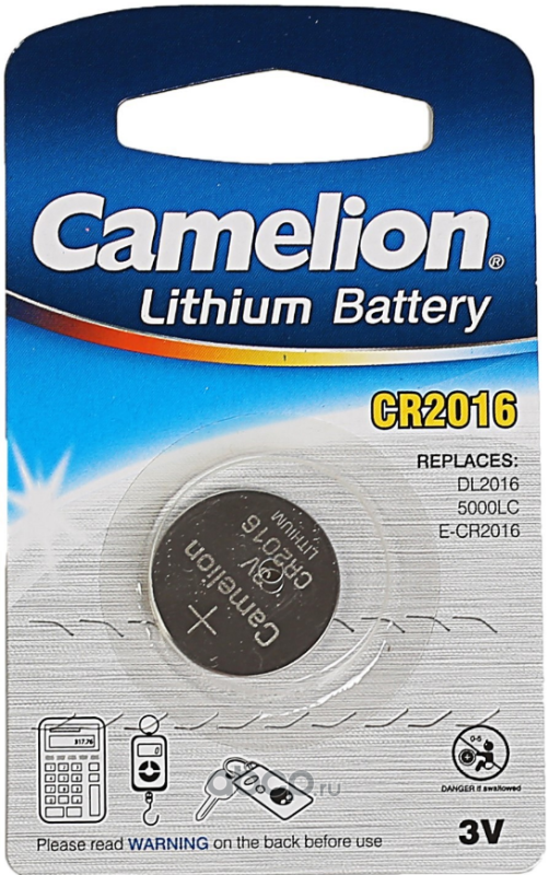 Camelion CR2016BP1 Батарейка литиевая Lithium таблетка 3 В упаковка 1 шт.