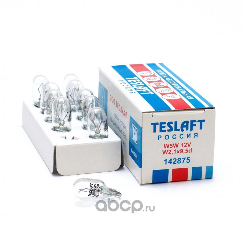 Teslaft 142875 Лампа 12V W5W 5W 1 шт. картон