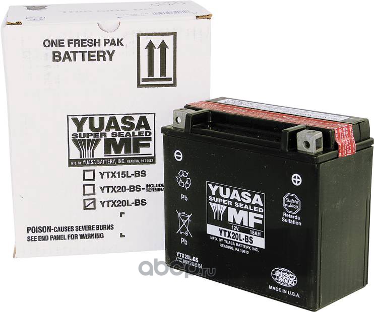YUASA YTX20LBS Аккумуляторная батарея Yuasa YTX20L-BS