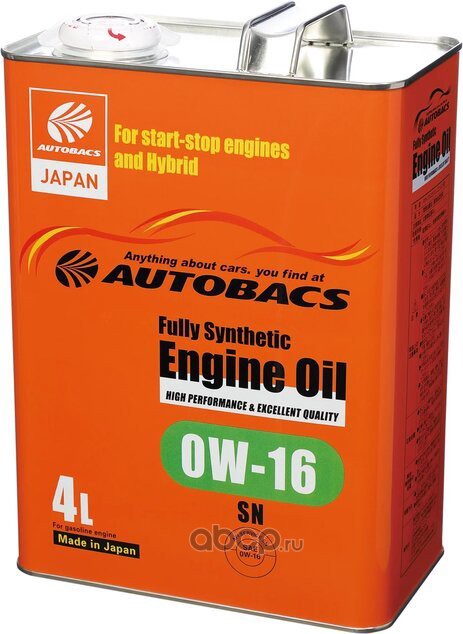 AUTOBACS A01555208 Моторное масло Синтетическое 0W-16 4л