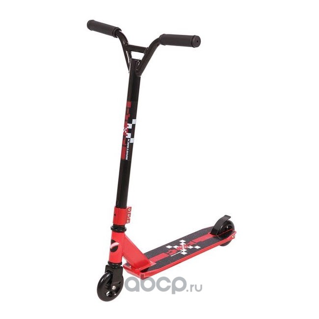 NOVATRACK 100APIXELRD7 Самокат 2-х колесный 100 мм Трюковый подростковый Novatrack Pixel не складной 100 кг красный 100A.PIXEL.RD7