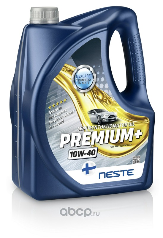 NESTE 116345 Масло моторное NESTE Premium+ 10W-40 полусинтетика 10W-40 4 л.