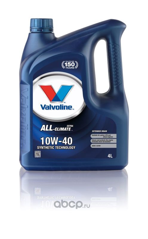 Valvoline 872780 Моторное масло Valvoline ALL CLIMATE EXTRA 10W40 4 L SW