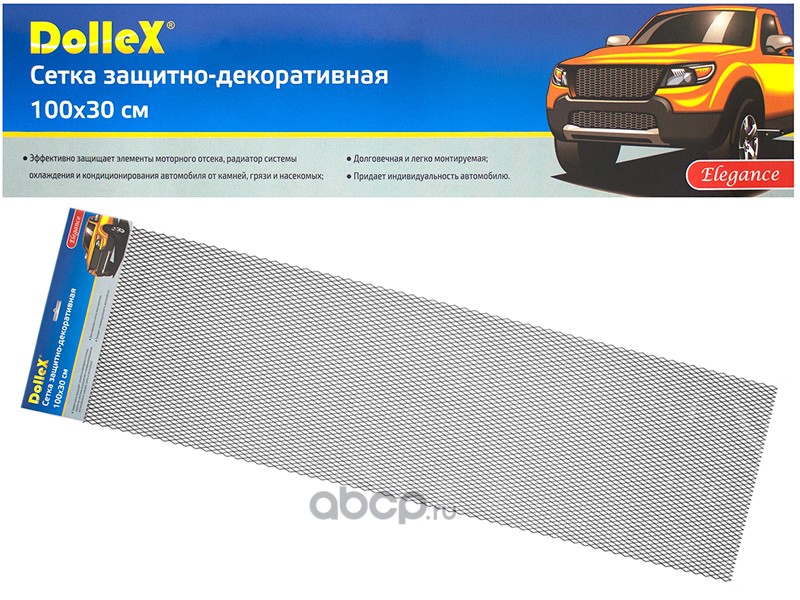DOLLEX DKS015 Облицовка радиатора (сетка декоративная) алюминий, 100 х 30 см, черная, ячейки 16мм х 6мм