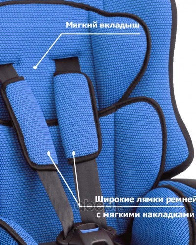 Siger KRES0005 Кресло детское автомобильное группа 1-2-3 от 9 кг. до 36 кг. синее ПРАЙМ