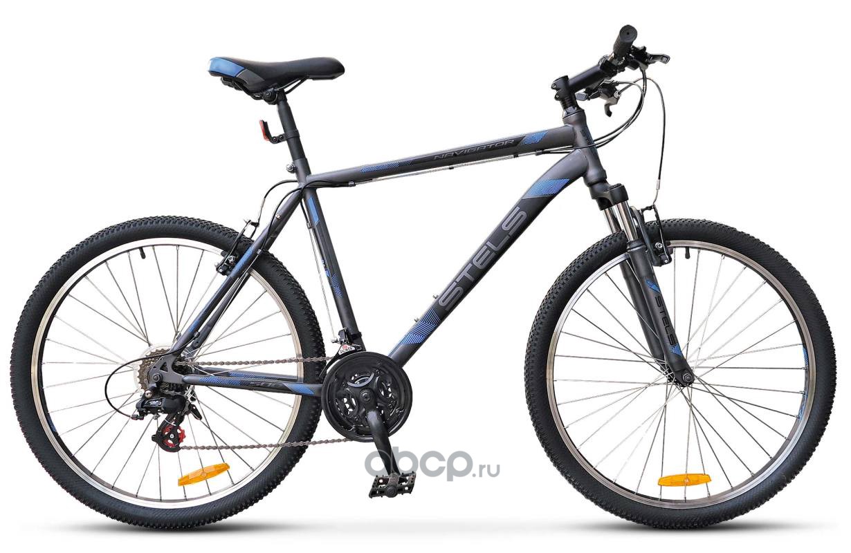 Stels LU068003 Велосипед 26 горный STELS Navigator 500 V (2018) количество скоростей 21 рама сталь 18 антрацитовый/синий