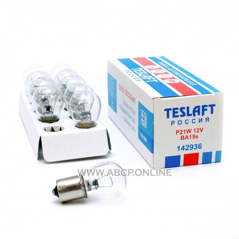 Teslaft 142936 Лампа 12V P21W 21W 1 шт. картон