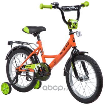 Велосипед NOVATRACK 20, VECTOR, оранжевый, защита А-тип, тормоз нож., крылья и багажник чёрн. 203VECTOROR9