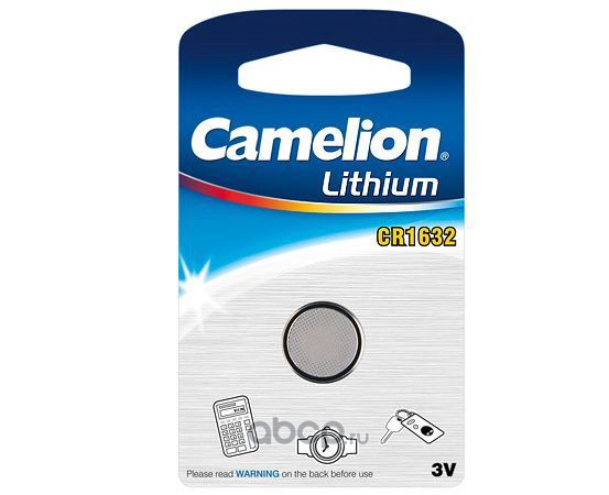 Camelion CR1632BP1 Батарейка литиевая Lithium таблетка 3 В упаковка 1 шт.