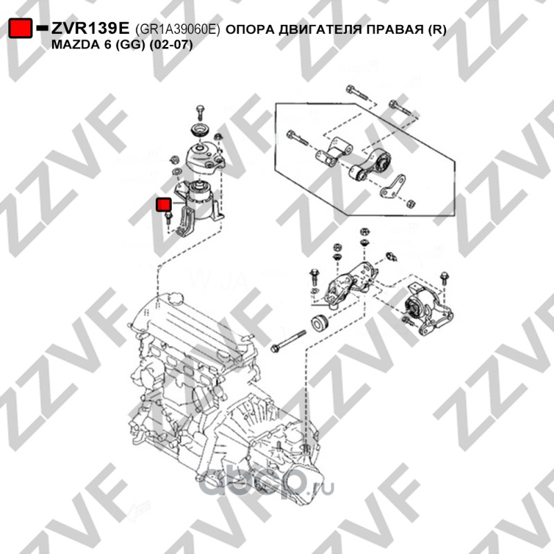 Подушка, опора двигателя Мазда 6 GH, Mazda 6 GH