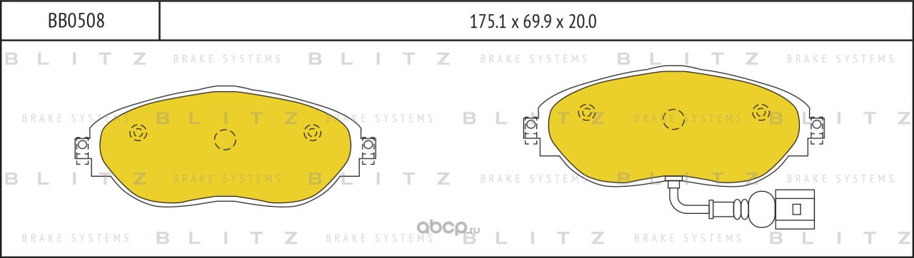Blitz BB0508 Колодки тормозные дисковые передние