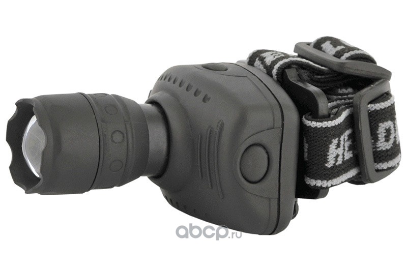 ULTRAFLASH 11549 Фонарь налобный, серый, 1 ватт LED, ZOOM, 3 режима, 3XR03, пластик, коробка Ultraflash LED5354