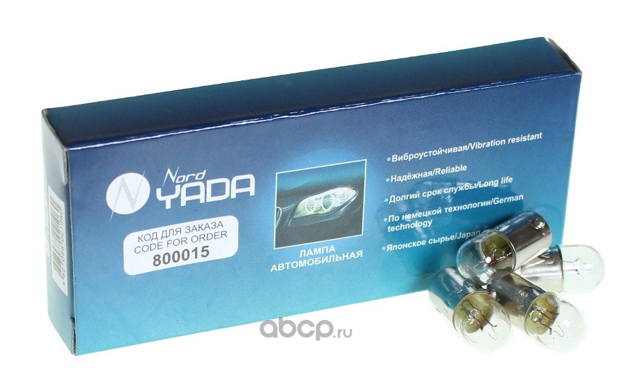 NORD YADA 800015 Лампа T4W 12V (4W) BA9s  (повт. ук.пов., габариты)