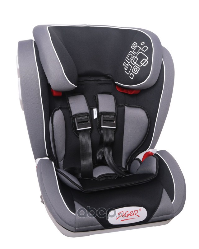 Siger KRES1516 Детское автомобильное кресло SIGER &quot;&quot;Индиго ISOFIX&quot;&quot; черный, 1-12 лет, 9-36 кг, группа 1/2/3 (2 шт.)