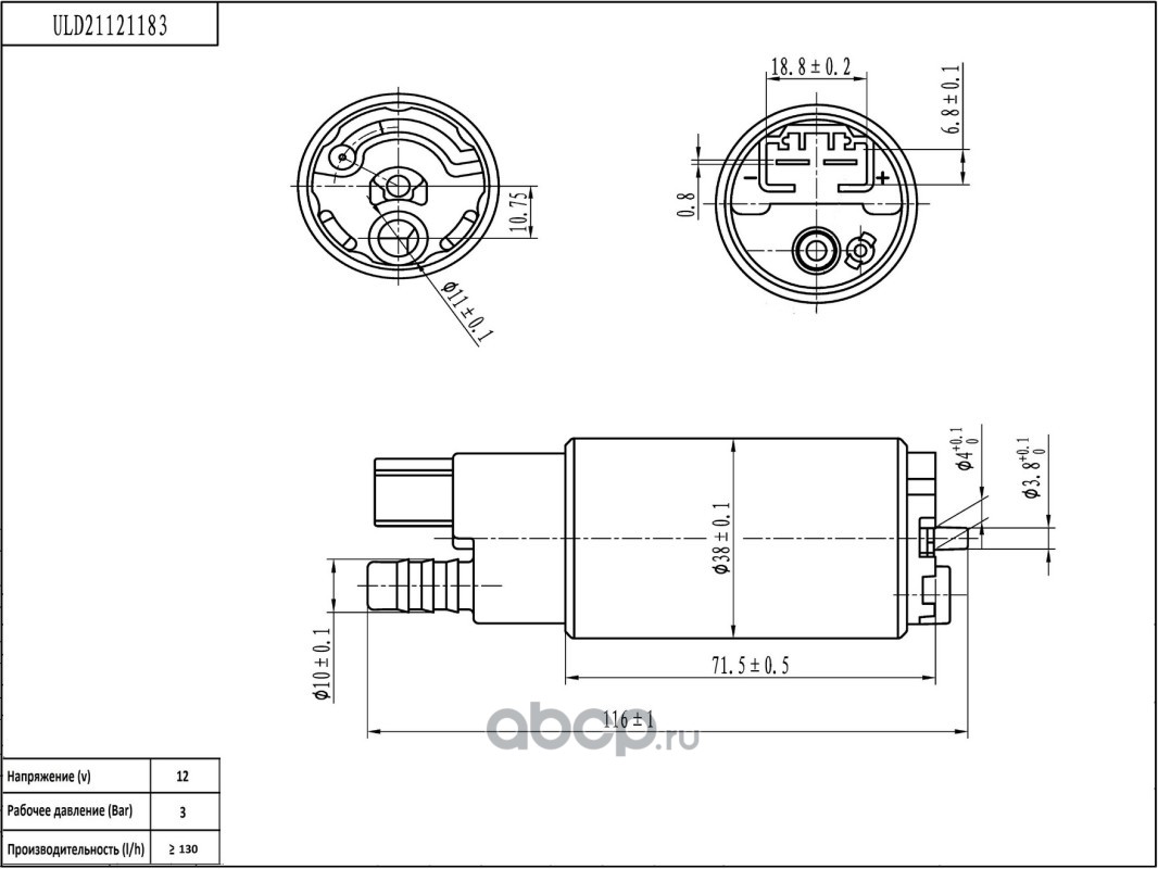 Ukor Auto ULD21121183 Топливный насос в сборе