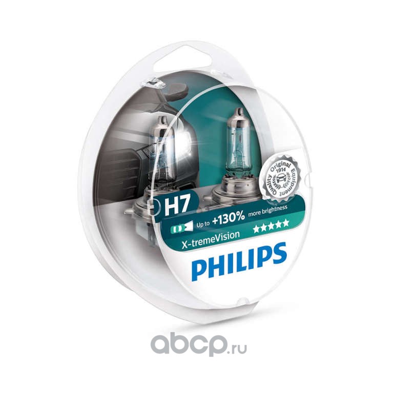 Philips 12972XVS2 Лампа 12V H7 55W +130% X-tremeVision 2 шт. DUOBOX