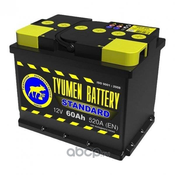 TYUMEN BATTERY 6CT60L1 Батарея аккумуляторная 60А/ч 520А 12В прямая поляр. стандартные клеммы