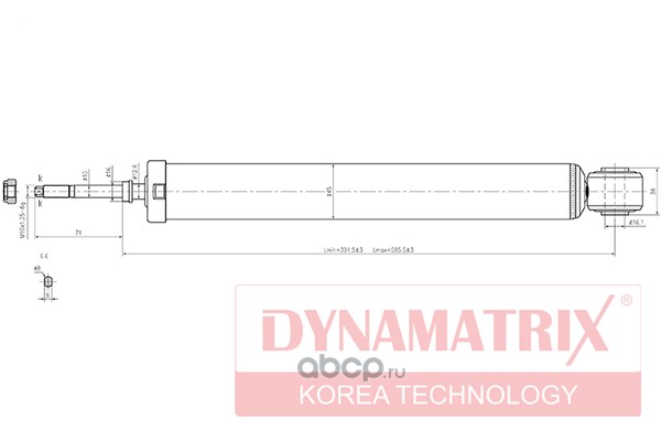 DYNAMATRIX-KOREA DSA344314 амортизатор подвески газонаполненный