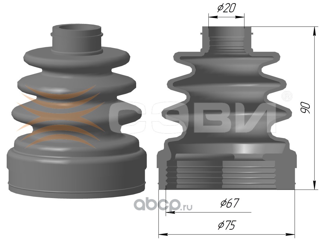 61155068 SEVI Чехол привода внутренний для а/м DAEWOO/CHEVROLET MATIZ(98-),  CHEVROLET SPARK(05-) СЭВИ-ЭКСП купить запчасти в Банзай Авто