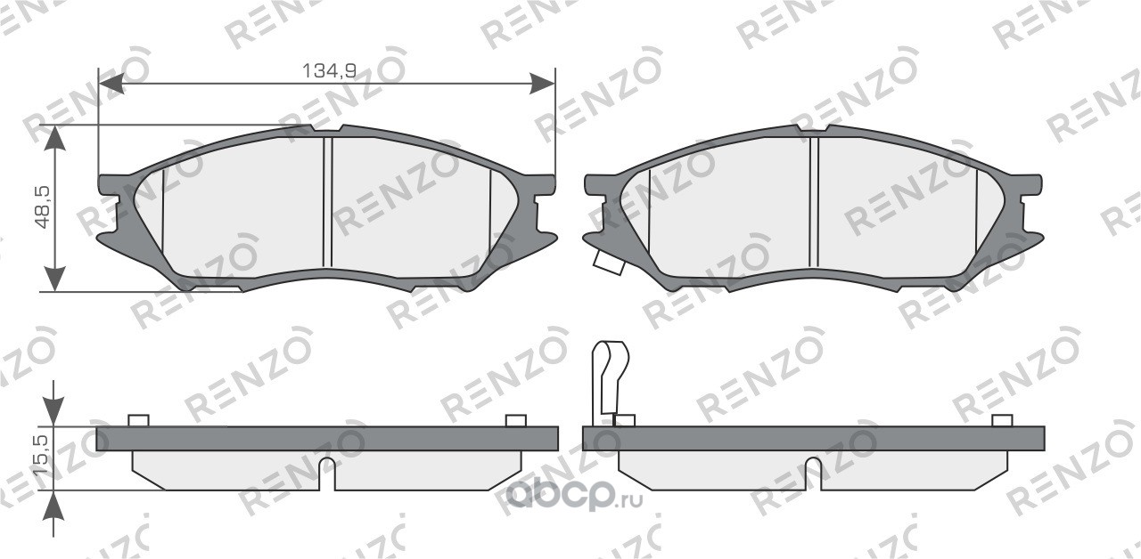 Купить Комплект тормозных колодок, дисковый тормоз, передняя ось Номер:  RNZ215 Бренда: RENZO в магазине Банзай Авто. Два пункта самовывоза в Омске.  Доставка курьером по Омску. Доставка по всей РФ. Все виды оплат.