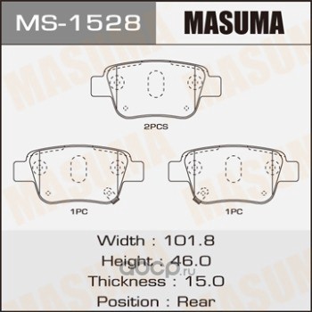 Masuma MS1528 Колодки тормозные