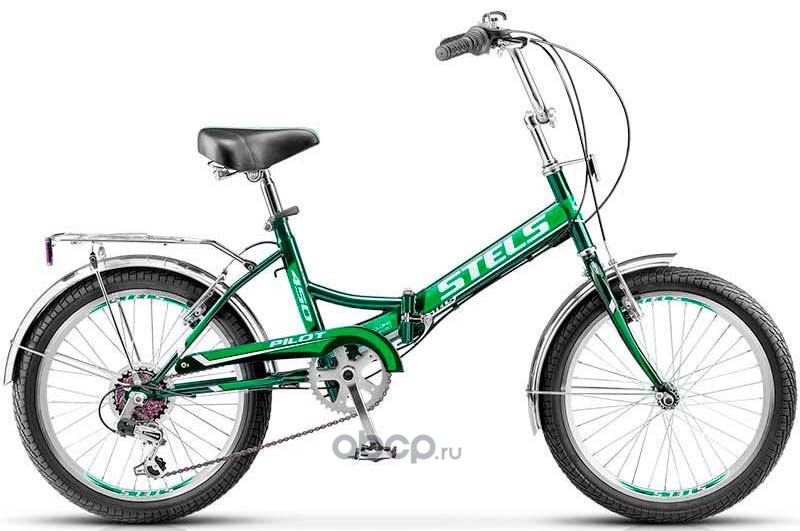 Stels LU072698 Велосипед 20 складной STELS Pilot 450 (2018) количество скоростей 6 рама сталь 13,5 зеленый
