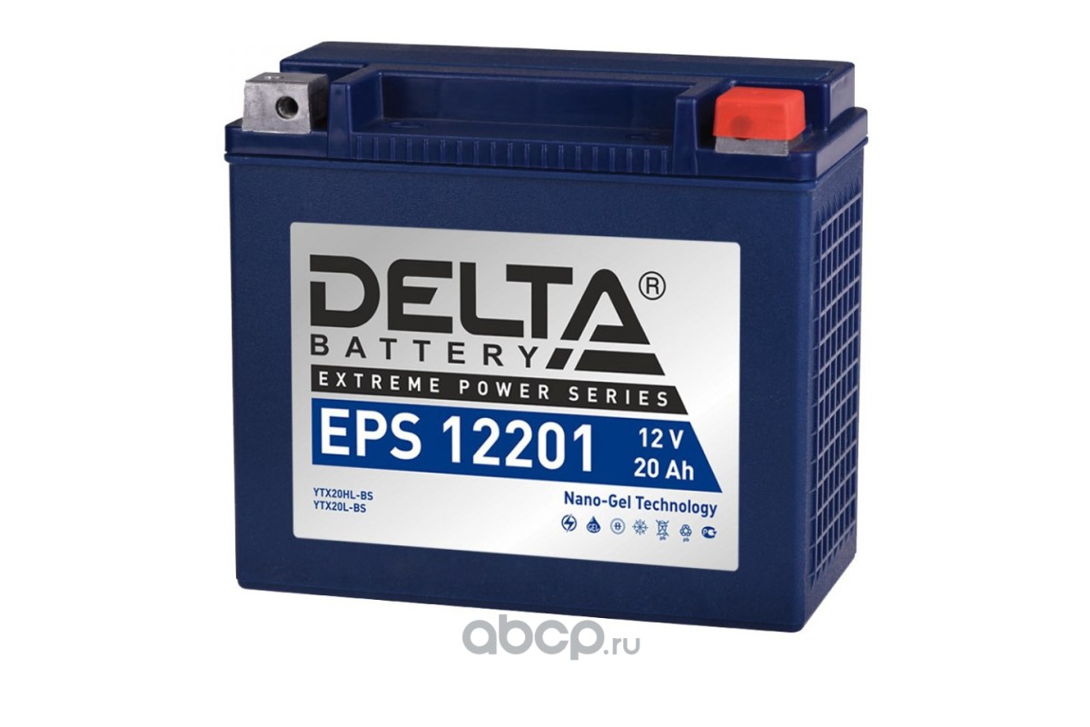 DELTA battery EPS12201 Аккумулятор DELTA Battery AGM EPS 20 А/ч Обратная 176x87x154 EN320 А