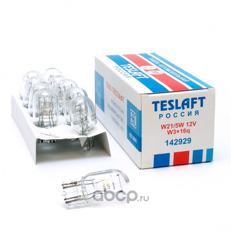 Teslaft 142929 Лампа 12V W21/5W 21/5W 1 шт. картон