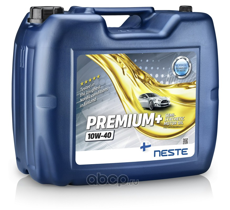 NESTE 116320 Масло моторное NESTE Premium+ 10W-40 полусинтетика 10W-40 20 л.